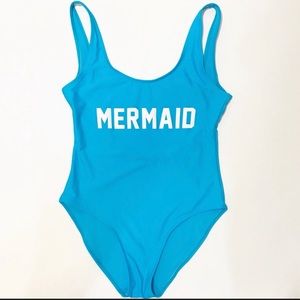 MERMAID Blue One Piece NEVER Worn with tags